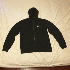 Nike Cotton Fleece FullZip Hoodie Size M Black